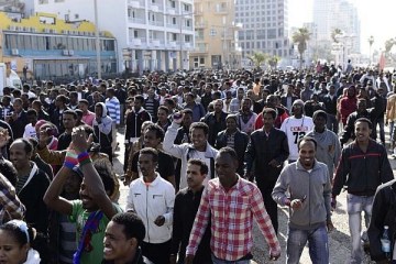 Eritrean refugees demonstrate in Israel