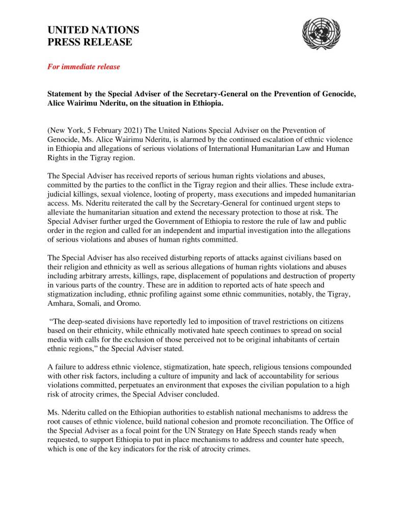 UN Statement from Genocide Adviser