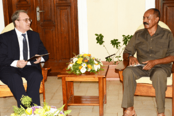 President Isaias with Russia's Middle East Envoy Mikhail Bogdanov